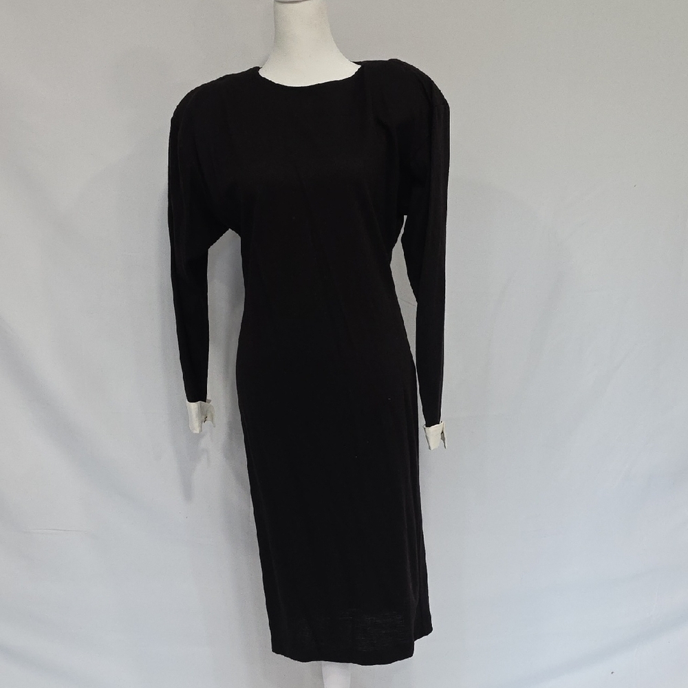 Sophisticated Long Sleeve Black Dress